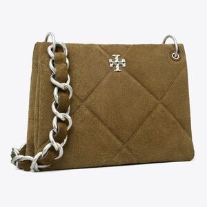 Tory Burch SMALL KIRA DIAMOND QUILT SUEDE SHOULDER BAG